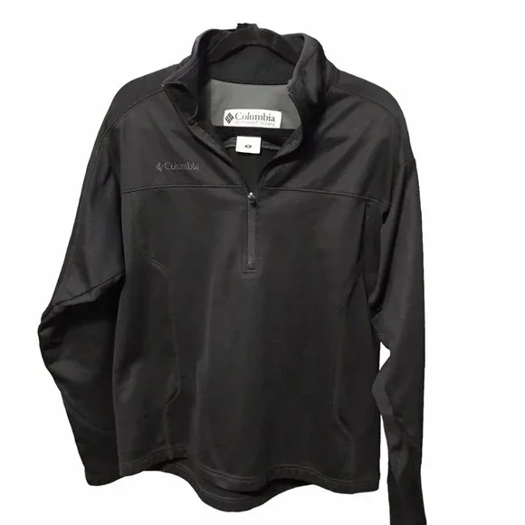 Columbia Mens Black 1/4 Zip 100% Polyester Lightweight Pullover Jacket Size M - Picture 1 of 6